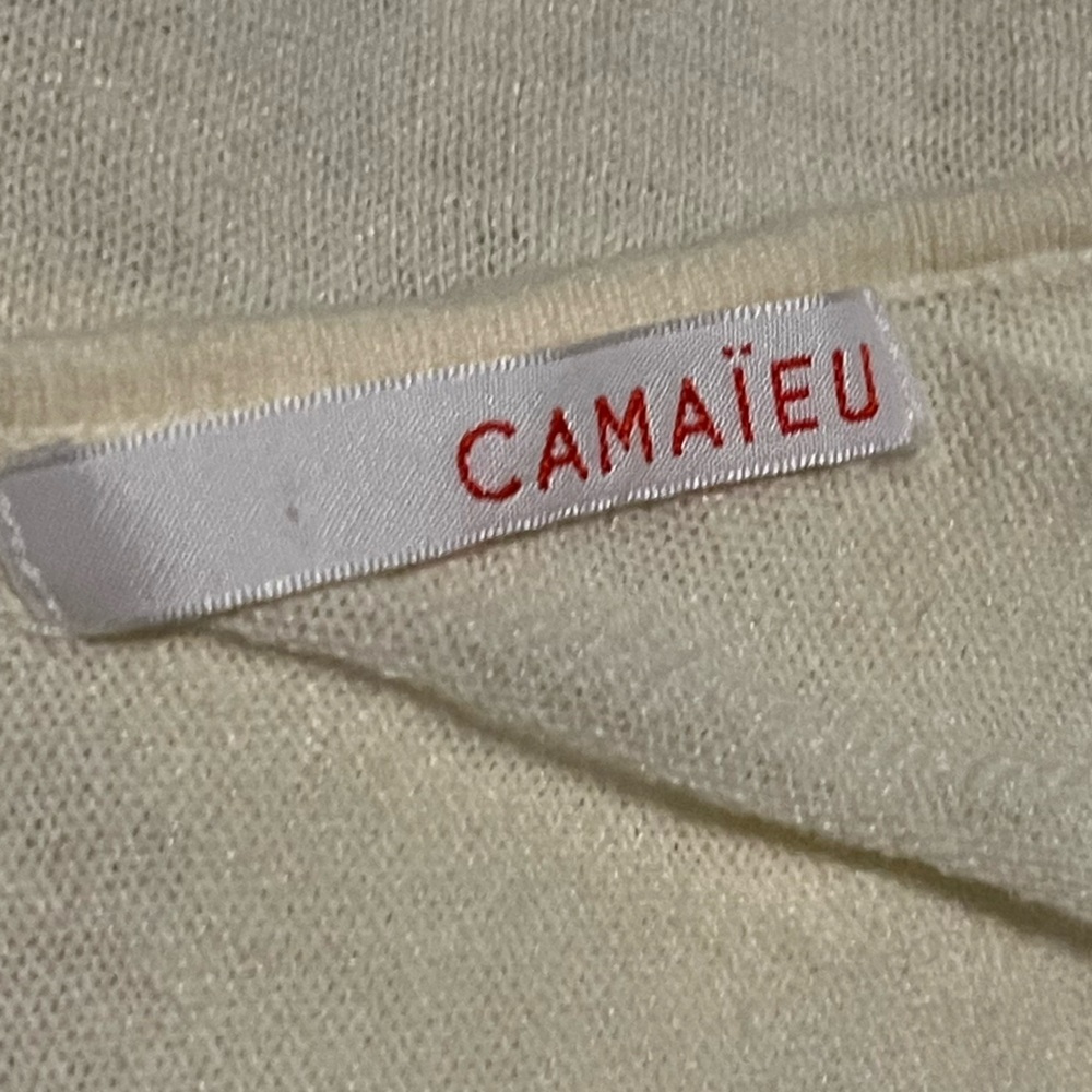 Camaieu Women’s Cream Short Sleeve Blouse - Picture 3 of 3
